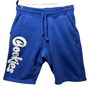 Blue Sweat‎ Shorts XL with Cookies Style Logo Print Custom Urban Streetwear